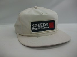Speedy Muffler King Patch Hat VTG Spalding K Brand White Snapback Baseball Cap - £23.42 GBP
