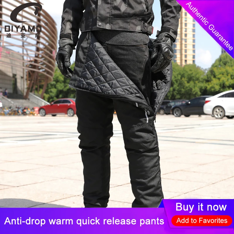 Winter Warm Motorcycle Pants Quick Release Trousers Men Windproof Motocross CE - £69.79 GBP+