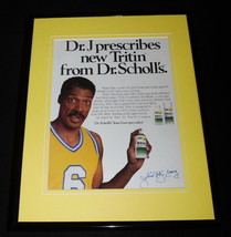 Dr J Julius Erving Facsimile Signed Framed 1988 Dr Scholl&#39;s Advertising Display - £39.14 GBP