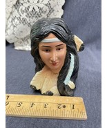 Vintage Ceramic Native American Princess Pocahontas Bust decor - £11.85 GBP