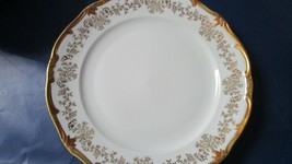 Weimar Germany Katherina Dinner Plate Gold Band 10 1/4&quot; Floral - £41.63 GBP