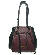 NWT $298 BCBG BCBGMAXAZRIA Burgundy Spice and Black Mikko Leather Handbag - $123.19