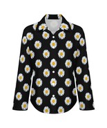 Mondxflaur Daisy Pattern Women Long Sleeve Shirt Summer Elegant Fashionable - $33.66 CAD