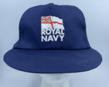 VTG Royal Navy Trucker Hat UK Veteran Military Snapback Blue Cap - $8.79