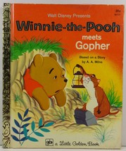 Walt Disney Presents Winnie the Pooh Meets Gopher Little Golden Book D117 - £2.59 GBP