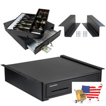 Cash Register Drawer with Under Counter Mounting Metal Bracket - 16” Bla... - $248.57 CAD