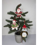 Lot Of 3 Plastic Pull String Ornaments 2016 Santa, Snowman, &amp; Owl - $31.04 CAD
