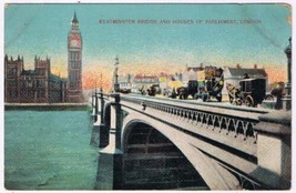 United Kingdom UK Postcard London Westminster Bridge Parliament Made in Germany - £1.74 GBP