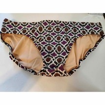 Lands End Swim bikini bottom Brief Size 16 NEW lined  purple brown design - £27.56 GBP