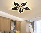Garwarm 50W Modern Flush Mount Acrylic Ceiling Lamp 5 Petal Black Dimmab... - $137.93
