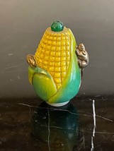 Vintage Chinese Glass Corn Cob Snuff Bottle with Applied Mouse on Two Sides - £58.66 GBP