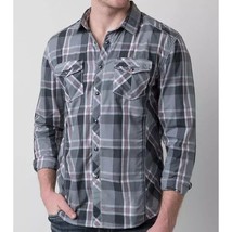 BKE Garrison Shirt Pearl Snap Long Sleeve Plaid Relaxed Fit Western Men&#39;... - $18.61