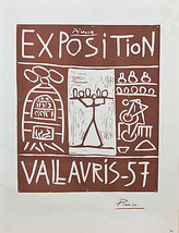 &quot; Exposition Vallauris 1957 &quot; Par Picasso Signée Lithographie 10 &quot; x7 1.3cm - £1,499.23 GBP