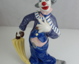 Atlantic Mold Ceramic Circus Clown Figurine With Umbrella 12&quot; - $19.39