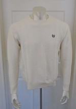 CHAPS Men&#39;s White Long Sleeve Crew Neck Zig Zag Stitched Cotton Sweater ... - $150.53 MXN
