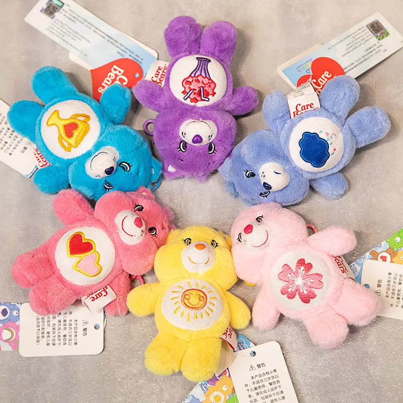 Genuine Cute Carebear Plush Rainbow Bears Pendant Keychain Schoolbag Doll 15cm P - £12.00 GBP