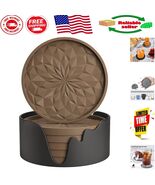 Elegant Silicone Coasters with Deep Tray - 6-Piece Set for Hot &amp; Cold Dr... - $350.61 MXN