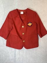 Vintage Boys Size 3T Red Embroidered Sports Coat - Gold Button Blazer - $15.00