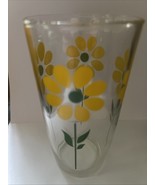 Vintage Hazel Atlas Pint Sour Cream Glass Yellow And Green Daisy&#39;s - €17,16 EUR