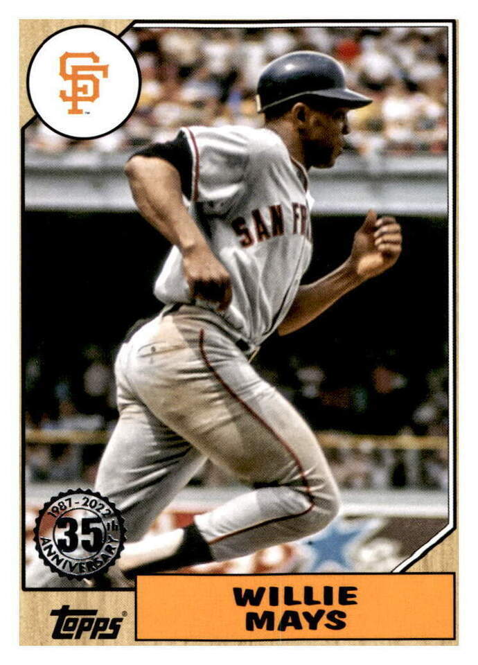 Primary image for 2022 Topps Series 1 1987 35th Anniversary Willie Mays #T87-96 Insert