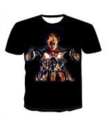 Ghost Rider T-Shirt Short Sleeve 3D Skull Print Men Women Casual Tee Top... - $228.28 MXN