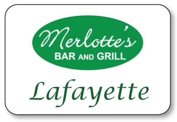 Primary image for LAFAYETTE TRUE BLOOD Merlottes Bar & Grill pin Fastener Name Badge Halloween Cos