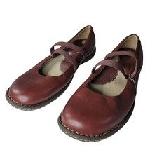 Born Leather Mary Jane Womens 9 Red Brown Stretch Slip On EUR 40.5 - $26.80