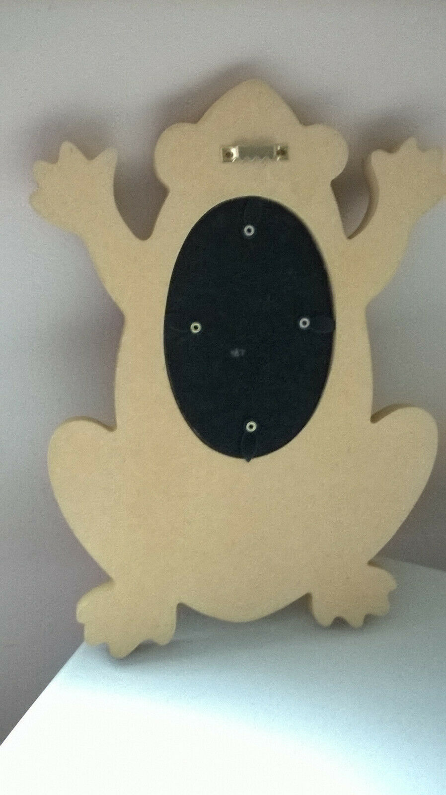 SONOMA WOODEN FROG WALL FRAME W/HANGING COAT, ETC. HOOK 11.25" FITS 3.5x5 PHOTO - $9.89