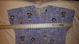 EMT MEDIC NURSE VET SCRUB TOP SHIRT BLOUSE KIDS CHILDREN BABY PATTERN LARGE - $19.79