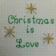 XMAS Embroidery Finished Ornament Gold Miniature Green Holiday GVC - £6.25 GBP