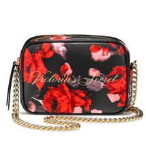 VS Victoria&#39;s Secret Rose Floral Crossbody Bag W/Gold Plated Hardware/w/... - £25.70 GBP