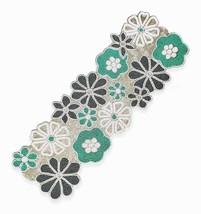 Asravik Handcraft Floral Design Table Decor Beaded Table Runner (Blue) Size-13x3 - £40.99 GBP