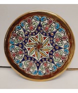 ARTECER ENAMEL &amp; GOLD CERAMIC PLATE DISH HAND PAINTED SIGNED 6 3/4&quot; SPAI... - £26.72 GBP