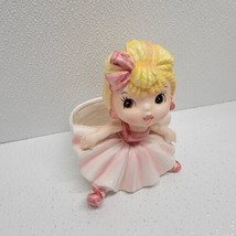 Vintage Lefton Pink Tutu Ballerina Girl Blonde Hair Figurine Planter Japan - £41.84 GBP