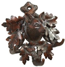 Wall Coat Rack Hook MOUNTAIN Lodge Fox Head 3-Hook Chocolate Brown Resin - $289.00