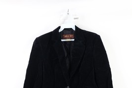 Vtg 80s Womens Size 9 / 10 2 Button Velvet Blazer Sport Coat Jacket Black Japan - £78.17 GBP