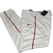 Nike Dri-Fit Baseball Pants Mens Small White Red Piping Long Pockets 578535-109 - $34.64