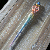 Ebros Rainbow Chakra Zone Yoga Spiral Goddess Magic Wand Cosplay Prop 14&quot;L - £16.02 GBP