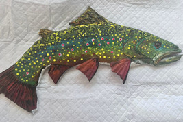 Spawn Brook Trout, Right Face, 2023-24 13 1/8 Inches X 1/2, Curved Fish Carving - £46.93 GBP
