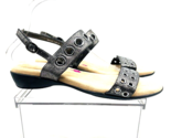 Ros Hommerson Meredith Leather Sandals- Pewter, US 9.5M - $25.74