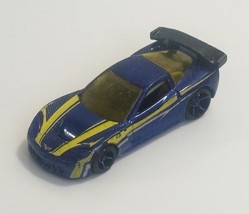 Hot Wheels Corvette C6-R Blue With Yellow Stripe  - $2.19