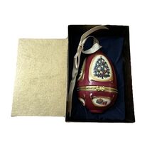 Mr. Christmas Musical Egg Ornament Music Box Porcelain Valerie Parr Hill... - $13.29