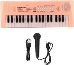 Pink Electric Piano 37 Keys Beginner Electric Keyboard With Microphone, Dual - $42.96