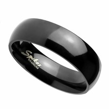 Simple Gothic Titanium Ring Black Wedding Band Sizes 5-13 6mm Anniversary - £15.27 GBP