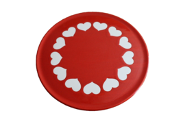 Waechtersbach Germany Red Hearts 12&quot; Round Cookie Serving Plate Serving ... - £19.87 GBP
