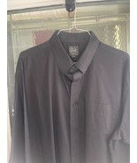 Jos A Bank Traveler Dress Shirt Men  18.5 - 35 Black Long Sleeve - $332.65 MXN