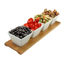Elama Signature Modern 5pc Appetizer and Condiment Server with 4 Serving... - $57.48