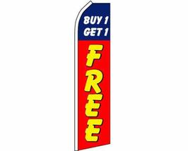 &quot;Buy 1 Get 1 Free&quot; Blue &amp; Red Swooper advertising Flag - £19.89 GBP