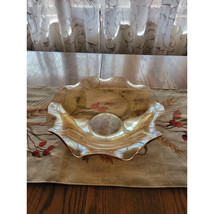 Vintage Floragold Louisa Bowl, Depression Glass, Iridescent Ruffled, 11-1/2 inch - $32.00