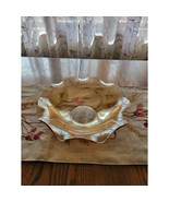 Vintage Floragold Louisa Bowl, Depression Glass, Iridescent Ruffled, 11-... - $32.00